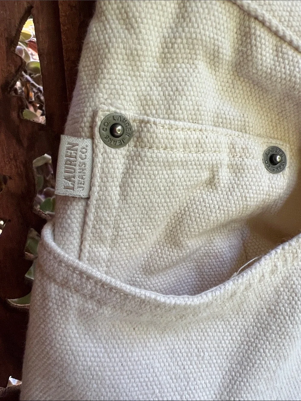 Vintage Lauren Ralph Lauren High Wated Cream Cotton Straight Jeans